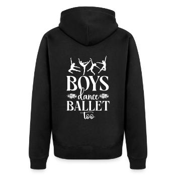 Ballet Dancer Dance Girl Ballerina - Unisex Premium Bio Zip Hoodie - Schwarz - Hinten - Nico (187cm)