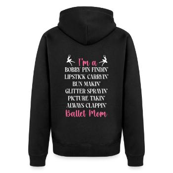 Ballet Dancer Dance Girl Ballerina - Unisex Premium Bio Zip Hoodie - Schwarz - Hinten - Nico (187cm)