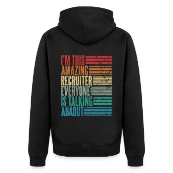 Vintage Recruiter Recruiter Gift Retro - Unisex Premium Organic Zip Hoodie - black - Back - Nico (187cm)