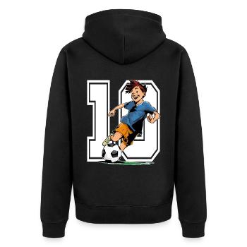Football Birthday - 10 year old boy - 10. - Unisex Premium Organic Zip Hoodie - black - Back - Nico (187cm)