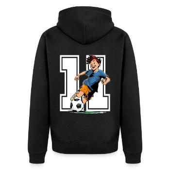 Football Birthday - 11 year old boy - 11. - Unisex Premium Organic Zip Hoodie - black - Back - Nico (187cm)