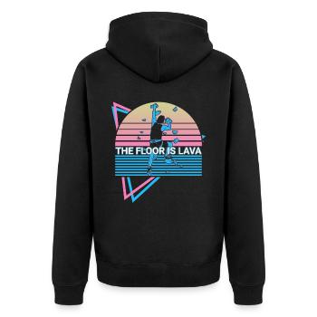 Rock Climbing Rock Climber Retro - Unisex Premium Organic Zip Hoodie - black - Back - Nico (187cm)
