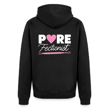 Cute Esthetician Skincare - Unisex Premium Bio Zip Hoodie - Schwarz - Hinten - Nico (187cm)