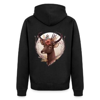 Aquarelle mignonne Antilope Couronne Couronne Safari Anima - Veste à capuche bio Premium Unisexe - noir - Dos - Nico (187cm)
