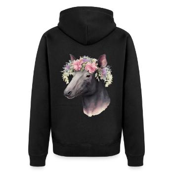 Mignon Tapir Flower Crown Floral Animal Lovers - Veste à capuche bio Premium Unisexe - noir - Dos - Nico (187cm)