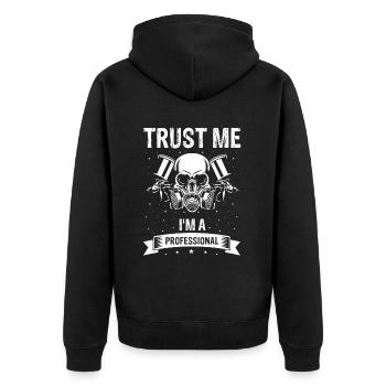 Car Painter for Car Painter for Car Detailer - Unisex Premium Organic Zip Hoodie - black - Back - Nico (187cm)