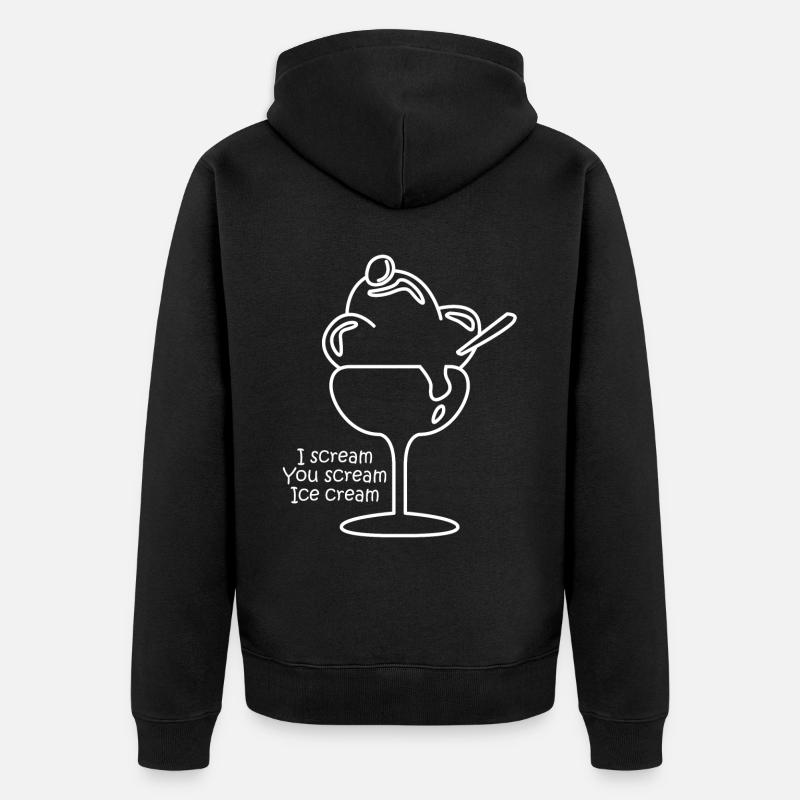 Eis Eiscreme Eisbecher - Unisex Premium Bio Zip Hoodie - Schwarz