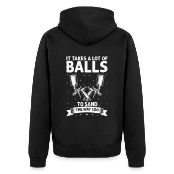 Car painter offer for coachbuilders - Unisex Premium Organic Zip Hoodie - black - Back - Nico (187cm)