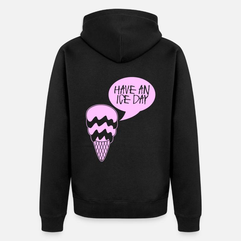 Eis Eisbecher Eiscreme - Unisex Premium Bio Zip Hoodie - Schwarz