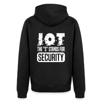 Internet Of Things IOT Programmierer Admin IT - Unisex Premium Bio Zip Hoodie - Schwarz - Hinten - Nico (187cm)