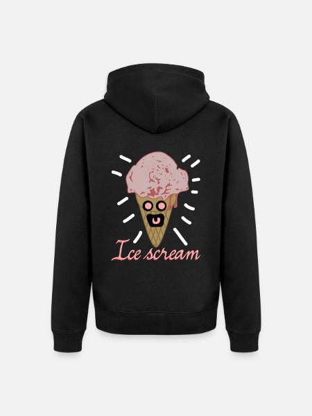 Eis Eiscreme Gespenst - Unisex Premium Bio Zip Hoodie - Schwarz