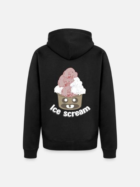 ice cream ghost sundae - Unisex Premium Organic Zip Hoodie - black