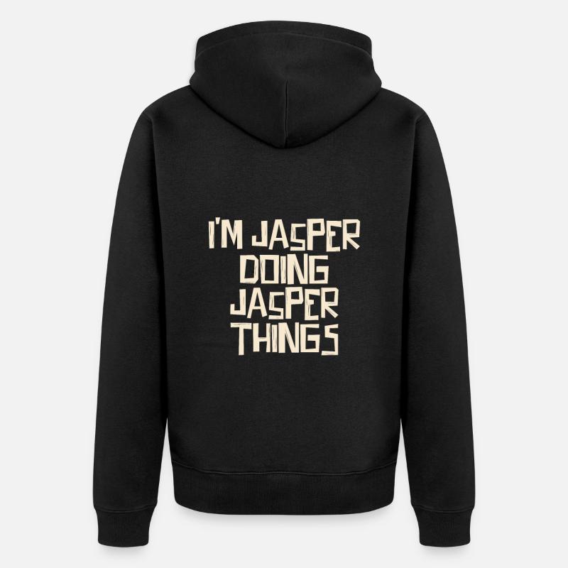 I'm Jasper doing Jasper things - Unisex Premium Bio Zip Hoodie - Schwarz