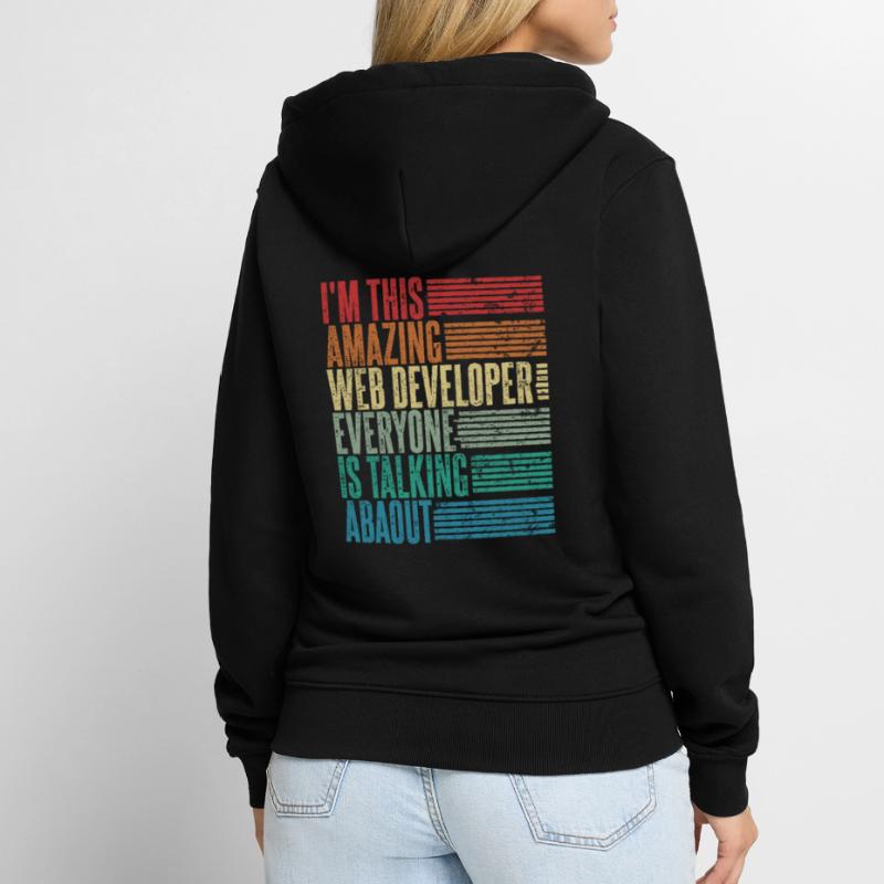 Web Developer Web Developer Gift Retro Unisex Premium Organic Zip Hoodie