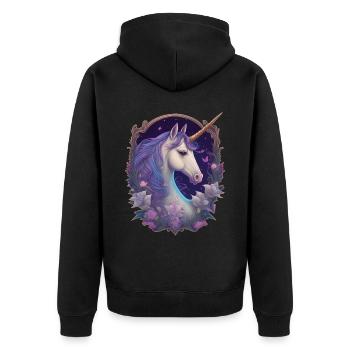 Licorne gothique Poney Magique Cheval Enchanteur - Veste à capuche bio Premium Unisexe - noir - Dos - Nico (187cm)