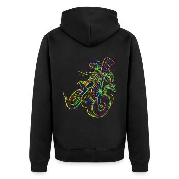 Motocross Enduro Supermoto Bike Dirt Bike Art - Veste à capuche bio Premium Unisexe - noir - Dos - Nico (187cm)