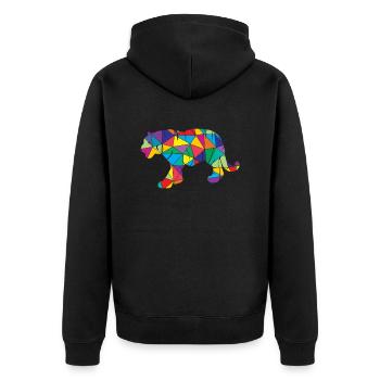 Low Poly Tiger Geometry Polygon Tiger - Unisex Premium Organic Zip Hoodie - black - Back - Nico (187cm)