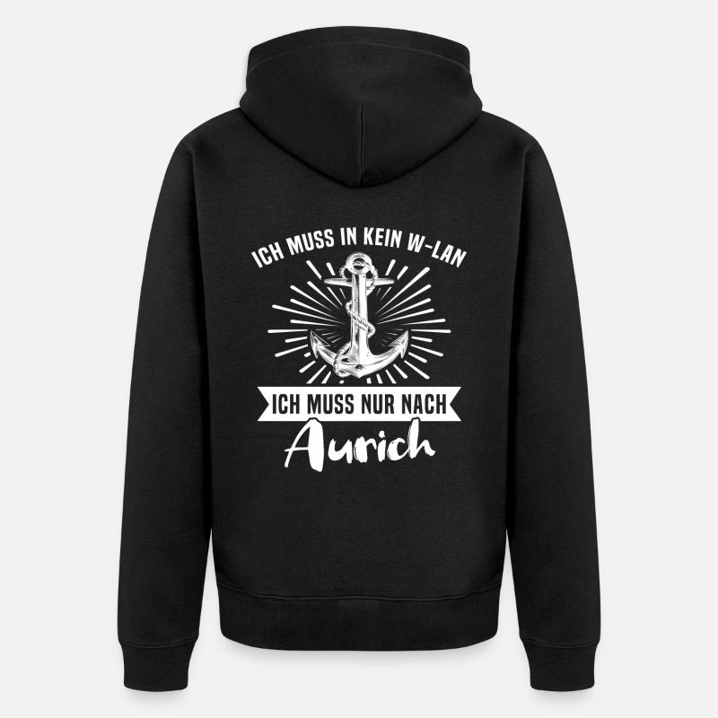 Aurich Auricher - Unisex Premium Bio Zip Hoodie - Schwarz