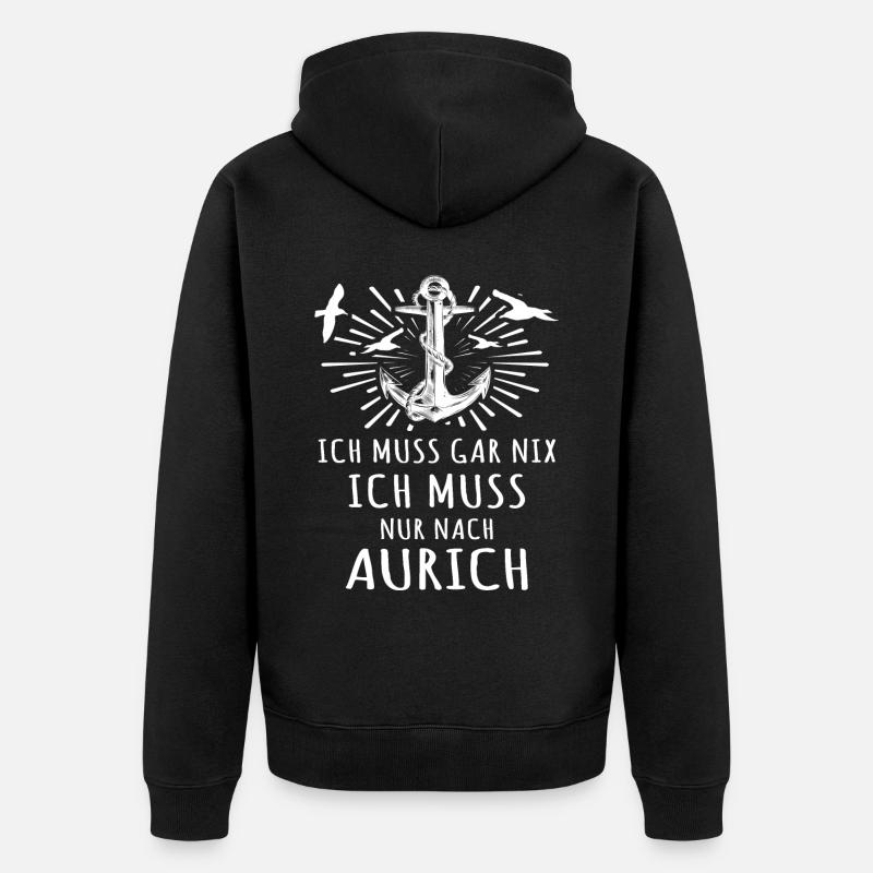 Aurich Auricher - Unisex Premium Bio Zip Hoodie - Schwarz