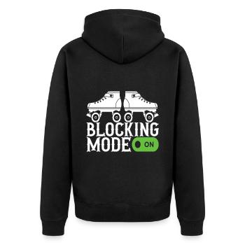 Roller Derby - Unisex Premium Bio Zip Hoodie - Schwarz - Hinten - Nico (187cm)