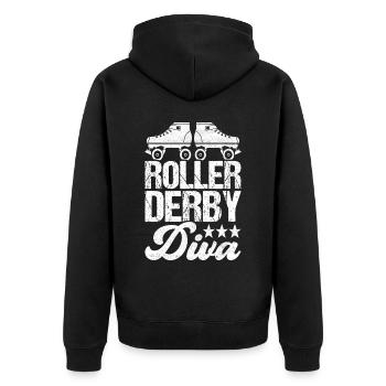 Roller derby - Veste à capuche bio Premium Unisexe - noir - Dos - Nico (187cm)