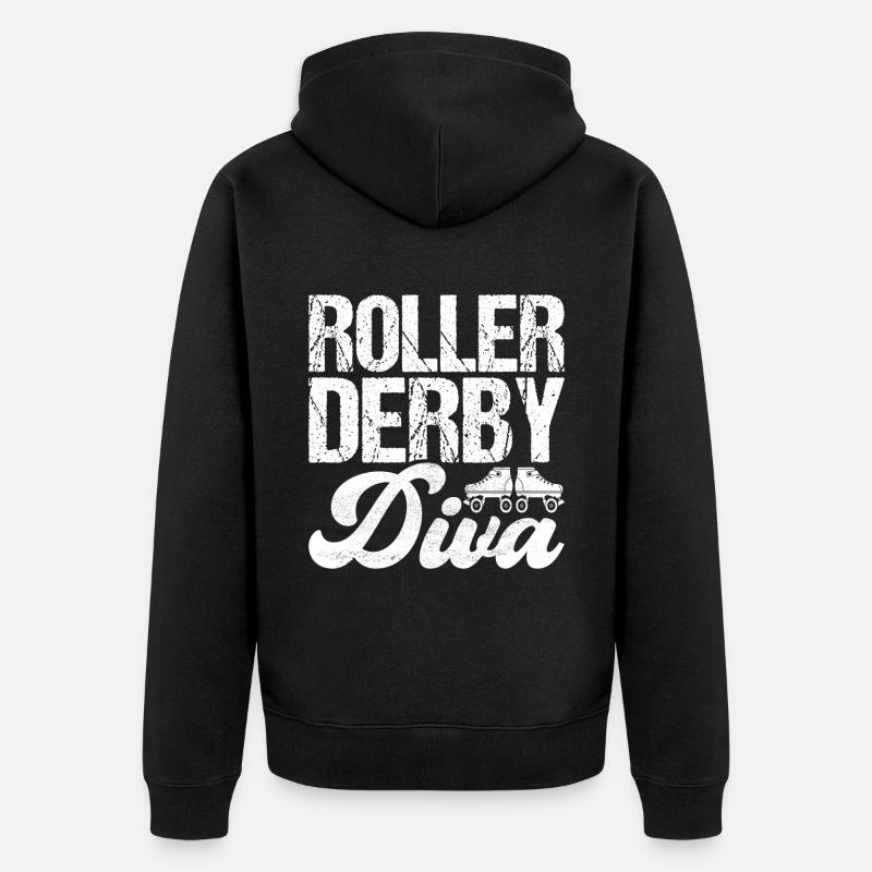 Roller Derby - Unisex Premium Bio Zip Hoodie - Schwarz