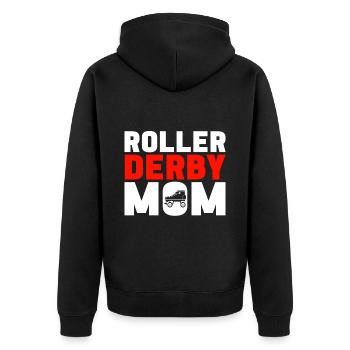 Roller Derby - Unisex Premium Bio Zip Hoodie - Schwarz - Hinten - Nico (187cm)