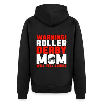 Roller Derby - Unisex Premium Bio Zip Hoodie - Schwarz - Hinten - Nico (187cm)