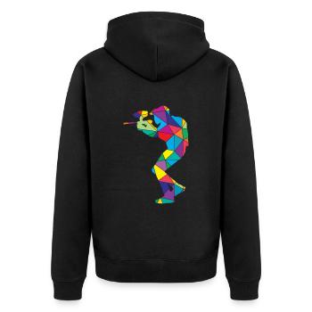 Low Poly Shooting Polygon Paintball - Veste à capuche bio Premium Unisexe - noir - Dos - Nico (187cm)