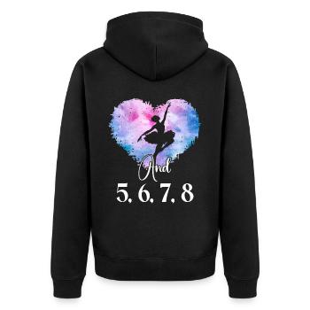 Ballet Dancer Dance Girl Ballerina - Unisex Premium Organic Zip Hoodie - black - Back - Nico (187cm)