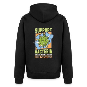 Microbiologist Support Bacteria They're Scientist - Unisex Premium Organic Zip Hoodie - black - Back - Nico (187cm)