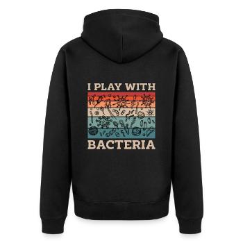 Microbiologiste Je joue avec les bactéries Retro Science - Veste à capuche bio Premium Unisexe - noir - Dos - Nico (187cm)