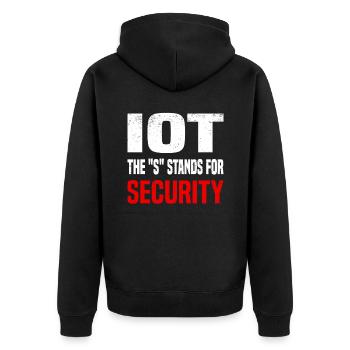 Internet Of Things IOT Programmierer Admin IT - Unisex Premium Bio Zip Hoodie - Schwarz - Hinten - Nico (187cm)
