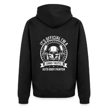 Autolackierer für Autolackierer für Autodetailer - Unisex Premium Bio Zip Hoodie - Schwarz - Hinten - Nico (187cm)