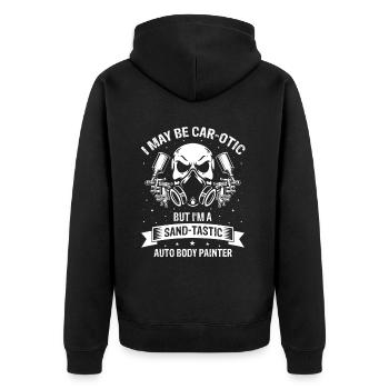 Peintre automobile pour carrossiers - Veste à capuche bio Premium Unisexe - noir - Dos - Nico (187cm)