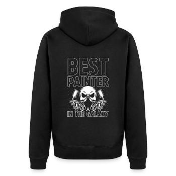 Autolackierer für Autolackierer für Autodetailer - Unisex Premium Bio Zip Hoodie - Schwarz - Hinten - Nico (187cm)