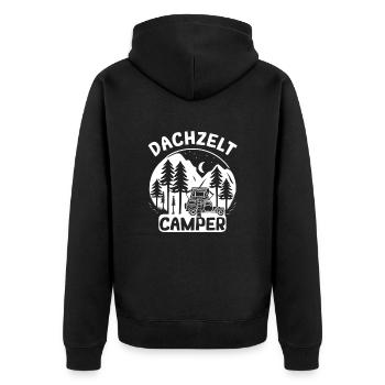 Dachzelt Camper Camping Autozelt - Unisex Premium Bio Zip Hoodie - Schwarz - Hinten - Nico (187cm)