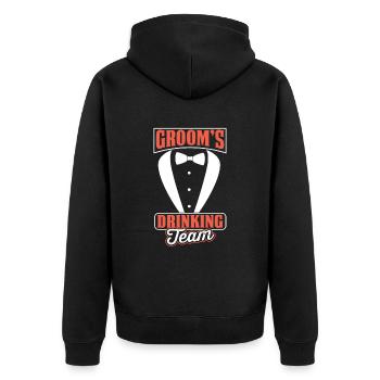 Matching Bride & Groom Wedding Groom - Unisex Premium Organic Zip Hoodie - black - Back - Nico (187cm)
