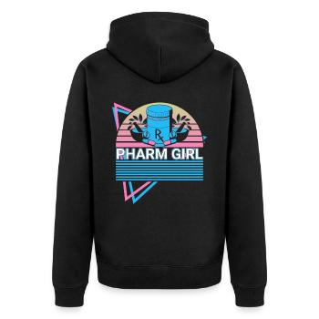 Pharmacist Pharmacy Retro - Unisex Premium Organic Zip Hoodie - black - Back - Nico (187cm)