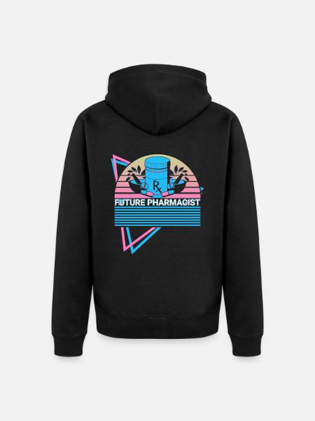 Future Pharmacist Pharmacy Retro - Unisex Premium Organic Zip Hoodie - black