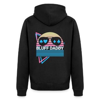 Joueur de poker Papa Retro - Veste à capuche bio Premium Unisexe - noir - Dos - Nico (187cm)