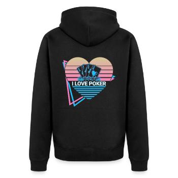 J’adore le poker rétro - Veste à capuche bio Premium Unisexe - noir - Dos - Nico (187cm)