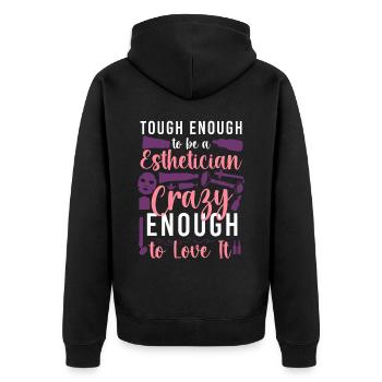 Cute Licensed Esthetician Skincare - Unisex Premium Bio Zip Hoodie - Schwarz - Hinten - Nico (187cm)