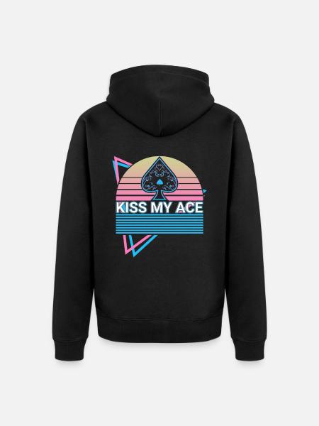 Poker Player Retro - Unisex Premium Organic Zip Hoodie - black