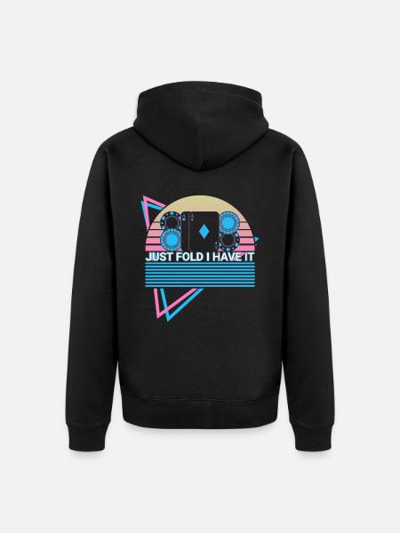 Poker Player Retro - Unisex Premium Organic Zip Hoodie - black