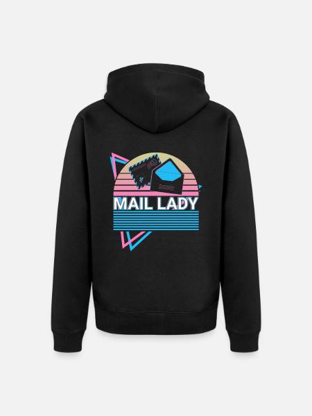 Postdienst Postbote Retro - Unisex Premium Bio Zip Hoodie - Schwarz