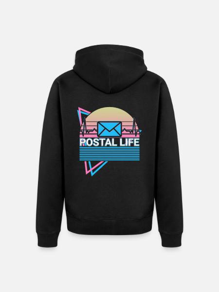 Postleben Postbeamter Retro - Unisex Premium Bio Zip Hoodie - Schwarz
