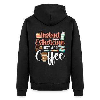 Cute Licensed Esthetician Skincare - Unisex Premium Bio Zip Hoodie - Schwarz - Hinten - Nico (187cm)