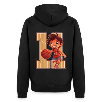Anniversaire de basketball - Garçon de 11 ans - - Veste à capuche bio Premium Unisexe - noir - Dos - Nico (187cm)
