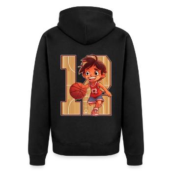 Anniversaire de basketball - Garçon de 12 ans - - Veste à capuche bio Premium Unisexe - noir - Dos - Nico (187cm)